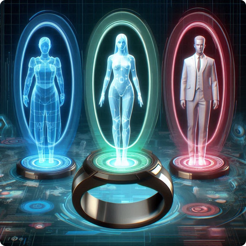 de drie hologrammen